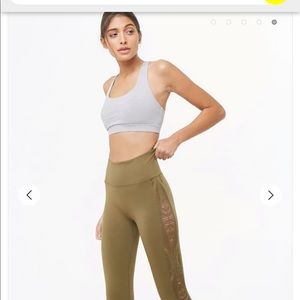 Green Forever 21 Lasercut Seamless Capri sz M